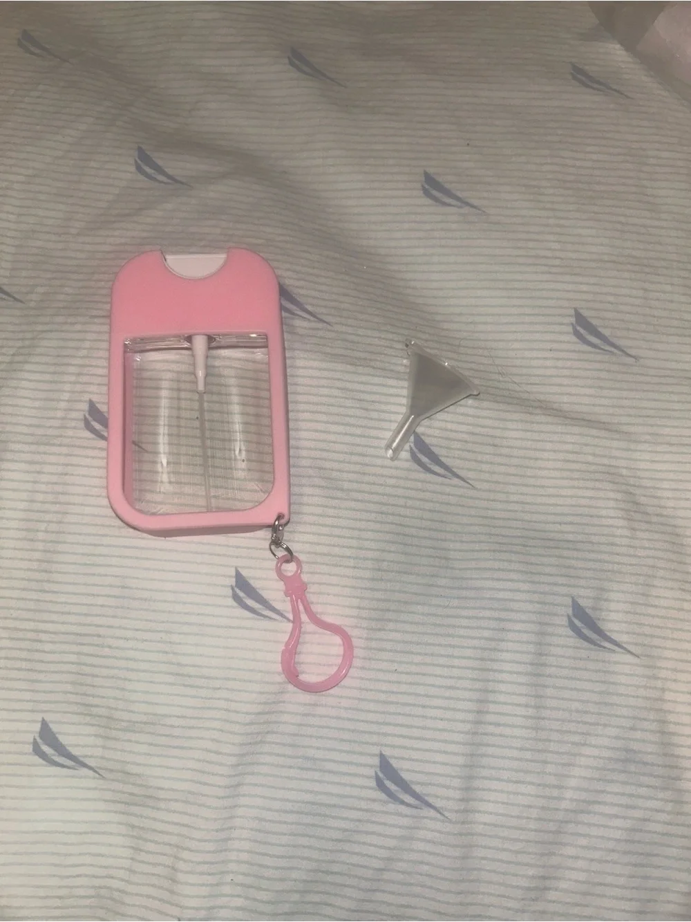 Portable Pink Hand Sanitizer Spray Holder with Keychain
